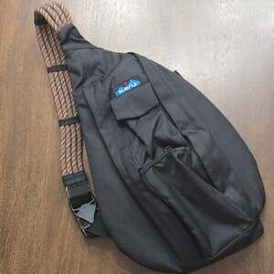 KAVU Jet Black Rope Sling Bag Backpack
